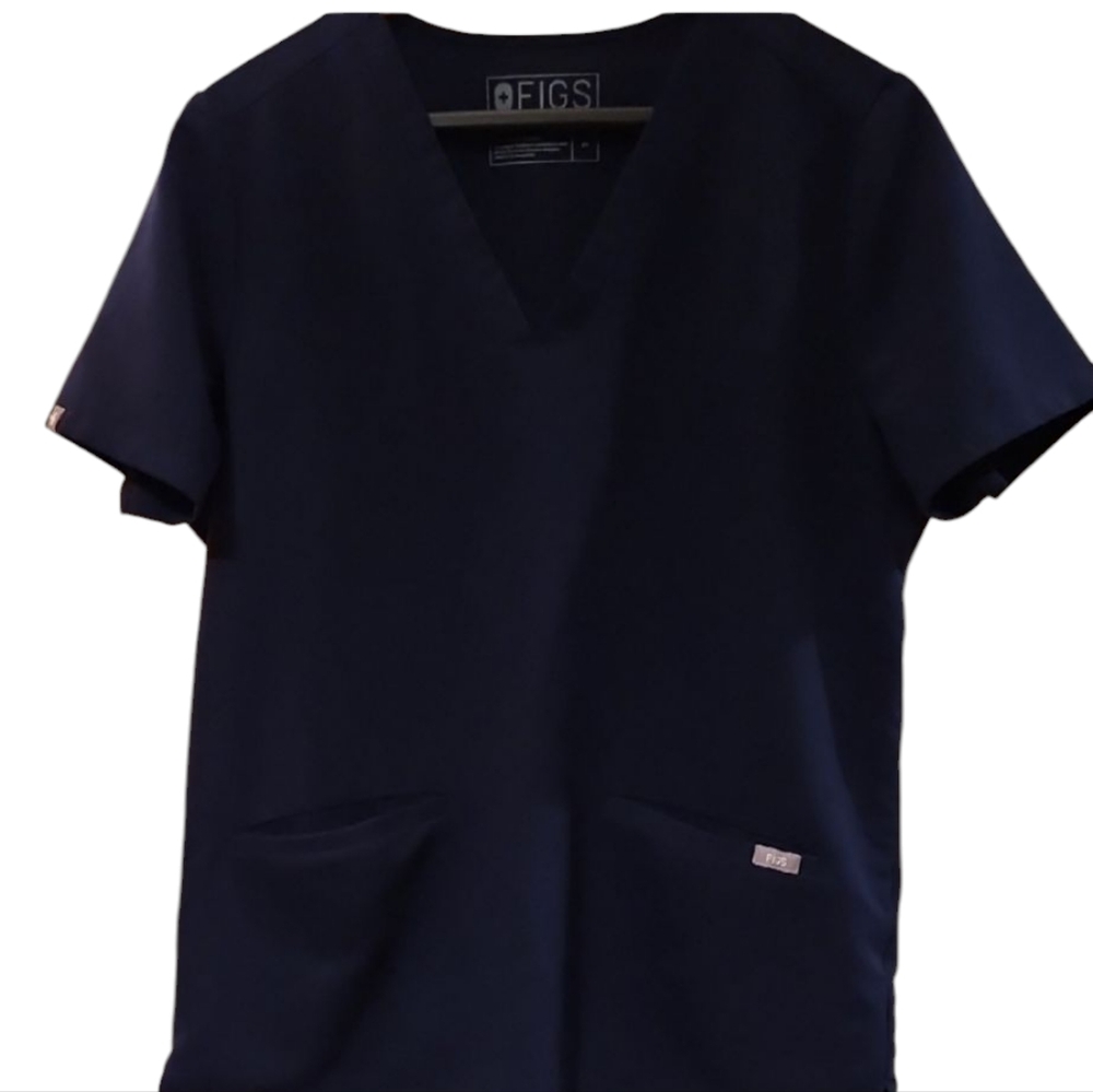 Figs Navy Blue Scrub Top
